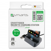 4smarts Magnetic Charging Station GRAVITYDock with USB-C & MicroUSB Magnetic Connectors 10.5W (grey) 4
