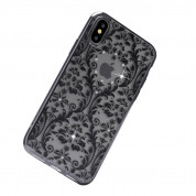 Devia Crystal Baroque Case - силиконов (TPU) калъф за iPhone XS, iPhone X (с кристали Сваровски) (черен) 2
