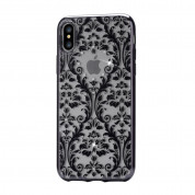 Devia Crystal Baroque Case - силиконов (TPU) калъф за iPhone XS, iPhone X (с кристали Сваровски) (черен) 1