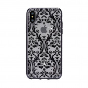 Devia Crystal Baroque Case - силиконов (TPU) калъф за iPhone XS, iPhone X (с кристали Сваровски) (черен)