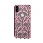 Devia Crystal Baroque Case - силиконов (TPU) калъф за iPhone XS, iPhone X (с кристали Сваровски) (розово злато) 1