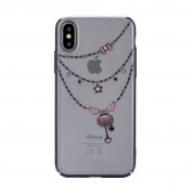Devia Crystal Shell Case - поликрабонатов кейс за iPhone XS, iPhone X (с кристали Сваровски) (черен)
