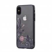 Devia Crystal Petunia Case - поликрабонатов кейс за iPhone XS, iPhone X (с кристали Сваровски) (черен) 1