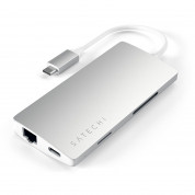 Satechi USB-C Aluminum Multiport 4K Adapter v2 - мултифункционален хъб за свързване на допълнителна периферия за компютри с USB-C (сребрист) 1