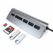 Satechi Aluminum USB-C 3.0 Hub & Card Reader - алуминиев 3-портов USB 3.0 хъб с четец за карти за компютри и лаптопи (тъмносив) 4