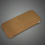 CASEual Leather Pouch - кожен калъф (естествена кожа, ръчна изработка) за iPhone SE (2020), iPhone 8, iPhone 7, iPhone 6, iPhone 6S (светлокафяв) 1