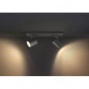 Philips Runner Hue Double Spot And Dimmer Switch - комплект двойна стенна лампа с бяла светлина и ключ за димиране за безжично управляемо осветление за iOS и Android устройства (черен) 3