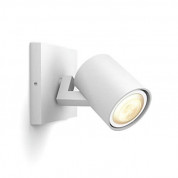 Philips Runner Hue Single Spot And Dimmer Switch - комплект стенна лампа с бяла светлина и ключ за димиране за безжично управляемо осветление за iOS и Android устройства (бял)