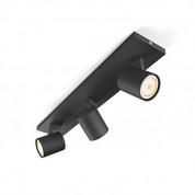 Philips Runner Hue Double Spot And Dimmer Switch - комплект двойна стенна лампа с бяла светлина и ключ за димиране за безжично управляемо осветление за iOS и Android устройства (черен) 1