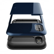 Verus Damda Glide Case - висок клас хибриден удароустойчив кейс с място за кр. карти за iPhone XS, iPhone X (тъмносин) 3