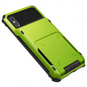 Verus Damda Folder Case - висок клас хибриден удароустойчив кейс с място за кр. карти за iPhone XS, iPhone X (зелен) 4