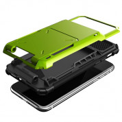Verus Damda Folder Case - висок клас хибриден удароустойчив кейс с място за кр. карти за iPhone XS, iPhone X (зелен) 1