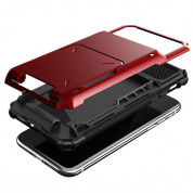 Verus Damda Folder Case - висок клас хибриден удароустойчив кейс с място за кр. карти за iPhone XS, iPhone X (червен) 2