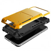 Verus Damda Folder Case - висок клас хибриден удароустойчив кейс с място за кр. карти за iPhone XS, iPhone X (жълт) 2