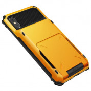 Verus Damda Folder Case - висок клас хибриден удароустойчив кейс с място за кр. карти за iPhone XS, iPhone X (жълт) 4