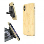 Evutec Wood Bamboo AER Series AFIX+ Magnetic Mount - бамбуков кейс и магнитна поставка за iPhone XS, iPhone X (бамбук) 1