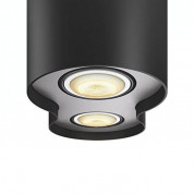 Philips Pillar Hue Double Spotlight And Dimmer Switch - комплект двойна таванна лампа с бяла светлина и ключ за димиране за безжично управляемо осветление за iOS и Android устройства (черен) 2