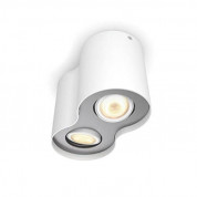 Philips Pillar Hue Double Spotlight And Dimmer Switch - комплект двойна таванна лампа с бяла светлина и ключ за димиране за безжично управляемо осветление за iOS и Android устройства (бял) 1