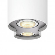 Philips Pillar Hue Double Spotlight And Dimmer Switch - комплект двойна таванна лампа с бяла светлина и ключ за димиране за безжично управляемо осветление за iOS и Android устройства (бял) 2