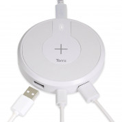 Torrii Bolt Wireless Charging Hub - поставка (пад) за безжично захранване за QI съвместими устройства и зареждане на до още 3 устройства чрез кабел (бял) 2