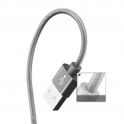 Verus Sync and Charge Lightning - плетен Lightning кабел за iPhone, iPad, iPod (тъмносив) 2
