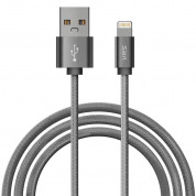 Verus Sync and Charge Lightning - плетен Lightning кабел за iPhone, iPad, iPod (тъмносив)