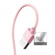 Verus Sync and Charge Lightning - плетен Lightning кабел за iPhone, iPad, iPod (розово злато) 2