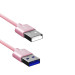 Verus Type-C Cable 3.0 - плетен USB-C кабел за мобилни устройства с USB-C стандарт (розово злато) 5