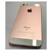 Apple iPhone SE Backcover Full Assembly - оригинален резервен заден капак заедно със страничната метална лайсна, Lightning порт, бутони и Wi-Fi антена (розово злато)