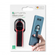 4smarts Loop-Guard Finger Strap - каишка за задържане за смартфони (черен-червен)  7