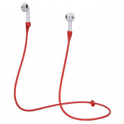 4smarts Necklace -  регулируема силиконова каишка за врата за безжични слушалки Apple AirPods (червен)