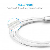 Anker Powerline+ Nylon Micro USB cable 180 cm - качествен плетен кабел за зареждане на устройства с microUSB порт (180 см) (бял) 1