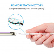 Anker Powerline+ Nylon Micro USB cable 180 cm - качествен плетен кабел за зареждане на устройства с microUSB порт (180 см) (бял) 2