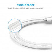 Anker Powerline+ Nylon Micro USB cable 90 cm - качествен плетен кабел за зареждане на устройства с microUSB порт (90 см) (бял) 3