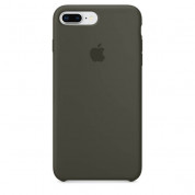 Apple Silicone Case - оригинален силиконов кейс за iPhone 8 Plus, iPhone 7 Plus (тъмнозелен)
