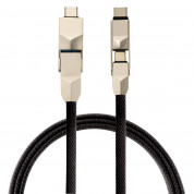 4smarts 6in1 ComboCord Cable - качествен многофункционален кабел за microUSB, Lightning и USB-C стандарти (черен)