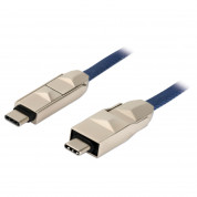 4smarts 6in1 ComboCord Cable - качествен многофункционален кабел за microUSB, Lightning и USB-C стандарти (син) 2