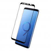 Eiger 3D Glass Case Friendly Curved Tempered Glass - калено стъклено защитно покритие с извити ръбове за целия дисплея на Samsung Galaxy S9 (черен-прозрачен) 3