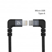Adam Elements PeAk II Lightning Cable - сертифициран Lightning към Micro-USB кабел за DJI Remote Controller (30см) (сив) 1