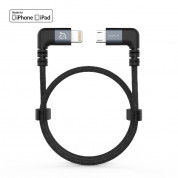 Adam Elements PeAk II Lightning Cable - сертифициран Lightning към Micro-USB кабел за DJI Remote Controller (30см) (сив)