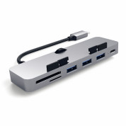 Satechi Aluminium USB-C Clamp Hub Pro - алуминиев USB-C хъб и четец за SD/microSD карти за iMac 2017, iMac Pro, iMac 2019 (тъмносив) 2