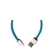 PlusUs LifeStar Handcrafted USB Charge & Sync cable (25cm) Lightning - Turquoise / Light Gold 1