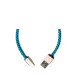 PlusUs LifeStar Handcrafted Lightning Cable - ръчно изработен сертифициран Lightning кабел за iPhone, iPad и iPod (25см.) (светлосин-златист) 2