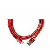 PlusUs LifeStar Handcrafted Lightning Cable - ръчно изработен сертифициран Lightning кабел за iPhone, iPad и iPod (25см.) (червен-жълт) 1