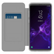Incipio NGP Folio Case - удароустойчив хоризонтален кожен калъф, тип портфейл за Samsung Galaxy S9 Plus (сив-прозрачен) 6