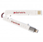 Plusus LifeLink Lightning USB Cable - най-тънкият сертифициран Lightning кабел за iPhone, iPad и iPod (18 см.) (бял-червен) 1
