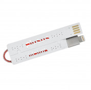 Plusus LifeLink Lightning USB Cable - най-тънкият сертифициран Lightning кабел за iPhone, iPad и iPod (18 см.) (бял-червен) 2