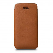SENA UltraSlim Classic Pouch - handmade, genuine leather case for iPhone XS, iPhone X (tan) 5