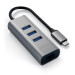 Satechi USB-C 2-in-1 Ethernet & USB Hub - 3-портов USB хъб и Gigabit Ethernet порт за MacBook и устройства с USB-C (тъмносив) 2
