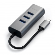 Satechi USB-C 2-in-1 Ethernet & USB Hub - 3-портов USB хъб и Gigabit Ethernet порт за MacBook и устройства с USB-C (тъмносив) 3